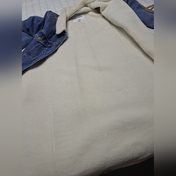 Denim Fleece Lined Long Coat - Picture 8 of 12